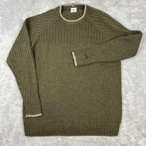 Columbia Sweater Mens Large Ringer Green Ribbed‎ Knit Pullover Outdoor Hiking